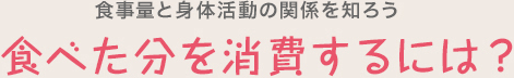 食事量と身体活動の関係を知ろう 食べた分を消費するには?