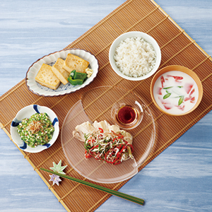 香味野菜で減塩定食