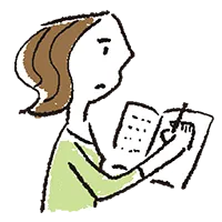 イラスト：考えを文章にする